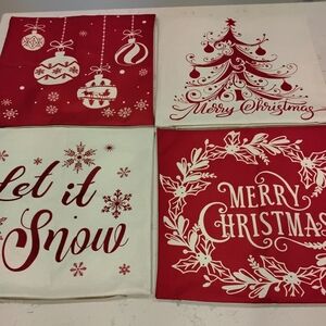Festive Red and White Holiday Pillow Covers